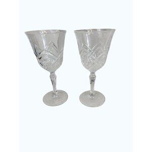 CRISTAL D'ARQUES-DURAND MASQUERADE Water Goblet glasses France 7.5” Set Of 2